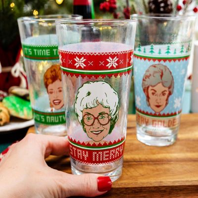The Golden Girls Holiday Sweater 16-Ounce Pint Glasses  Set of 4 Image 3
