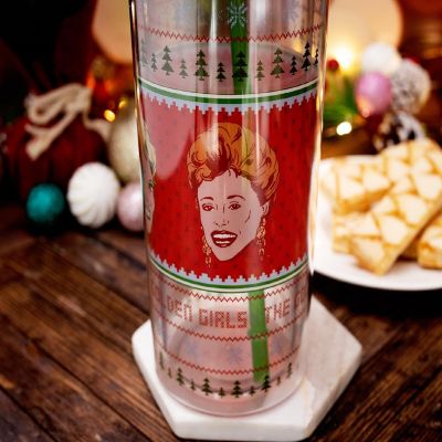 The Golden Girls Holiday Sweater Carnival Cup With Lid and Straw Image 3