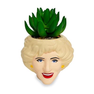 The Golden Girls Rose 3-Inch Ceramic Mini Planter With Artificial Succulent Image 1