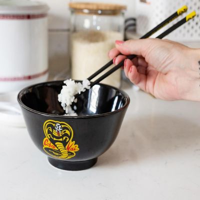 The Karate Kid Cobra Kai and Miyagi-Do 18-Ounce Ramen Bowl Set with Chopsticks Image 1