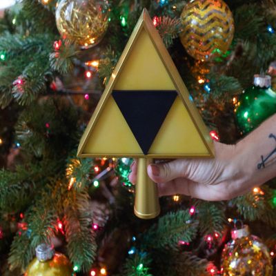 The Legend of Zelda 7-Inch Triforce Light-Up Holiday Tree Topper Decoration Image 3