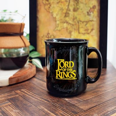 The Lord Of The Rings Gondor Black Ceramic Camper Mug  Holds 20 Ounces Image 2