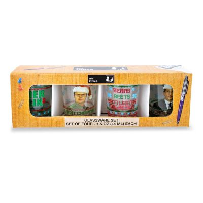 The Office Dunder Mifflin Holiday 2-Ounce Mini Shot Glasses  Set of 4 Image 1