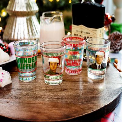 The Office Dunder Mifflin Holiday 2-Ounce Mini Shot Glasses  Set of 4 Image 2