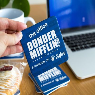 The Office Dunder Mifflin Logo Paper Drink Coasters  Set of 6 Image 2