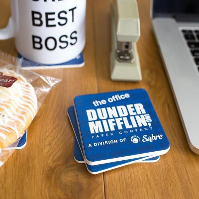 The Office Dunder Mifflin Logo Paper Drink Coasters  Set of 6 Image 3