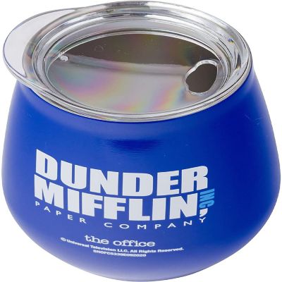 The Office Dunder Mifflin Stainless Steel Tumbler With Lid  Holds 10 Ounces Image 1