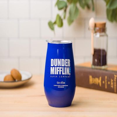 The Office Dunder Mifflin Stainless Steel Tumbler With Lid  Holds 10 Ounces Image 2