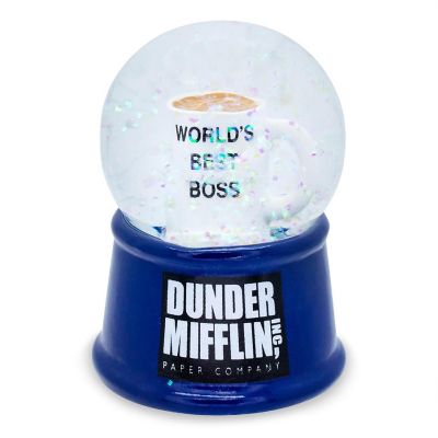 The Office "World's Best Boss" Mug 3-Inch Mini Light-Up Snow Globe Image 1