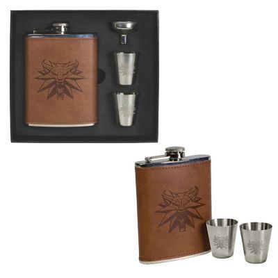The Witcher 3 Wild Hunt 8oz Flask and Shot Glass Set Image 1