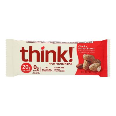 Think Products Thin Bar - Chunky Peanut Butter - Case of 10 - 2.1 oz Image 1