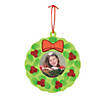 Thumbprint Wreath Picture Frame Christmas Ornament Craft Kit - Makes 12 Image 1
