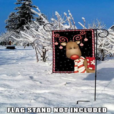 Toland Home Garden 12.5" x 18" Candy Cane Reindeer Garden Flag Image 2
