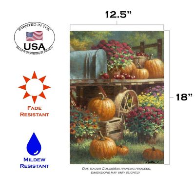 Toland Home Garden 12.5" x 18" Farm Pumpkin Garden Flag Image 1