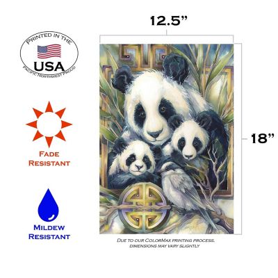 Toland Home Garden 12.5" x 18" Panda Family Garden Flag Image 1