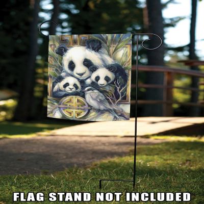 Toland Home Garden 12.5" x 18" Panda Family Garden Flag Image 2