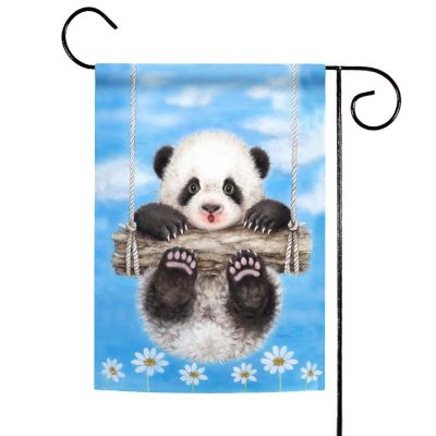 Toland Home Garden 12.5" x 18" Panda Playtime Garden Flag Image 1