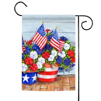 Toland Home Garden 12.5" x 18" Patriotic Pansies Garden Flag Image 1