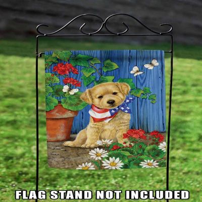 Toland Home Garden 12.5" x 18" Patriotic Puppy Garden Flag Image 2