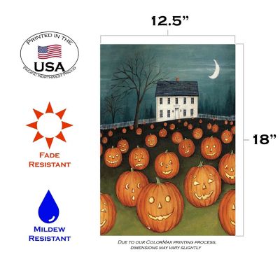 Toland Home Garden 12.5" x 18" Pumpkin Hollow House Garden Flag Image 1