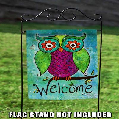 Toland Home Garden 12.5" x 18" Rainbow Owl Garden Flag Image 2