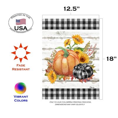 Toland Home Garden 12.5" x 18" Rustic Pumpkins Garden Flag Image 1