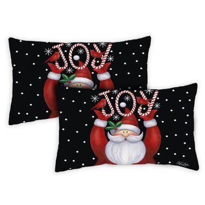 Toland Home Garden 12" x 19" Santa Joy 12 x 19 Inch Indoor/Outdoor Pillow Case Image 1