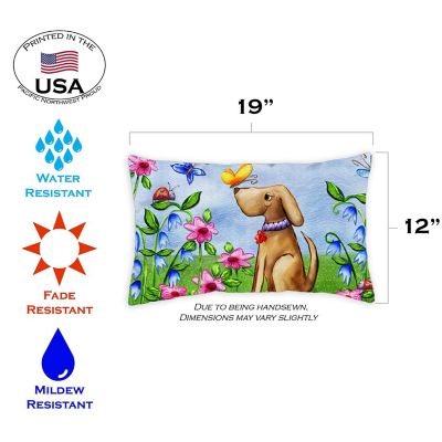 Toland Home Garden 12" x 19" Welcome Dog 12 x 19 Inch Indoor/Outdoor Pillow Case Image 1