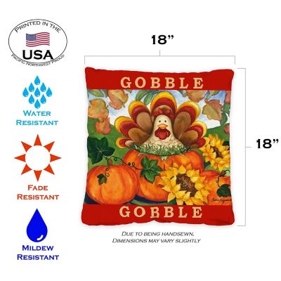 Toland Home Garden 18" x 18" Autumn Turkey 18 x 18 Inch Indoor/Outdoor Pillow Case Image 1