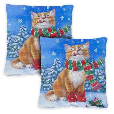 Toland Home Garden 18" x 18" Kitten Mittens 18 x 18 Inch Indoor/Outdoor Pillow Case Image 1