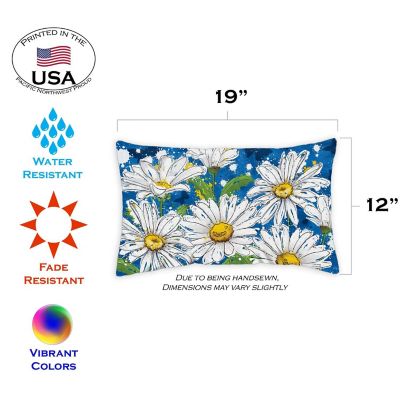 Toland Home Garden 18" x 18" Painted Daisies 12 x 19 Inch Indoor/Outdoor Pillow Case Image 1