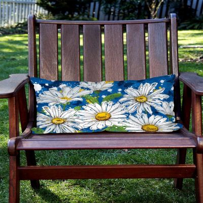 Toland Home Garden 18" x 18" Painted Daisies 12 x 19 Inch Indoor/Outdoor Pillow Case Image 2