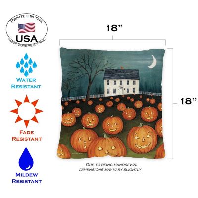 Toland Home Garden 18" x 18" Pumpkin Hollow House 18 x 18 Inch Indoor/Outdoor Pillow Case Image 1