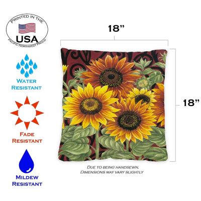 Toland Home Garden 18" x 18" Sunflower Medley 18 x 18 Inch Indoor/Outdoor Pillow Case Image 1