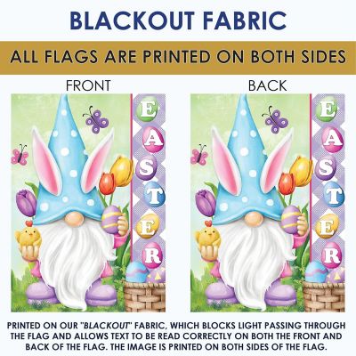 Toland Home Garden 28" x 40" Bunny Gnome Egg Hunt Double Sided House Flag Image 3