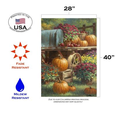 Toland Home Garden 28" x 40" Farm Pumpkin House Flag Image 1
