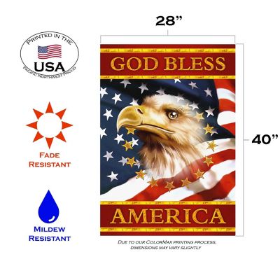 Toland Home Garden 28" x 40" God Bless America House Flag Image 1