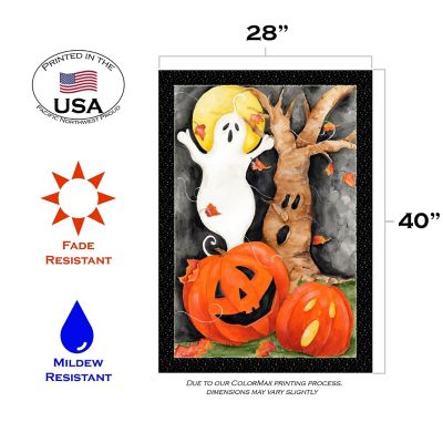 Toland Home Garden 28" x 40" Halloween Scene House Flag Image 1