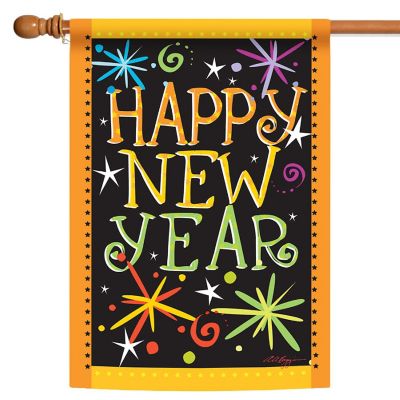 Toland Home Garden 28" x 40" Happy New Year House Flag Image 1