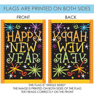 Toland Home Garden 28" x 40" Happy New Year House Flag Image 3