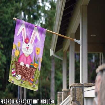Toland Home Garden 28" x 40" Long Eared Bunny House Flag Image 2