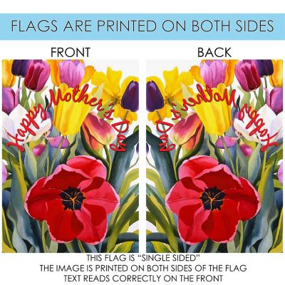 Toland Home Garden 28" x 40" Mothers Day Tulips House Flag Image 3