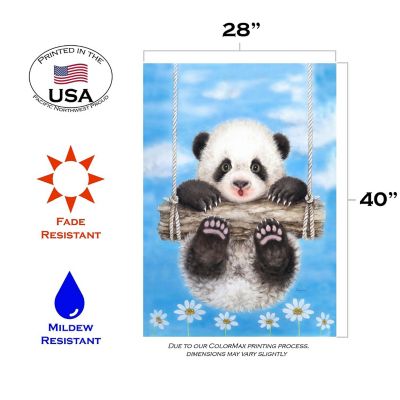 Toland Home Garden 28" x 40" Panda Playtime House Flag Image 1