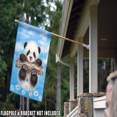 Toland Home Garden 28" x 40" Panda Playtime House Flag Image 2