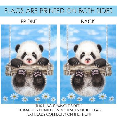 Toland Home Garden 28" x 40" Panda Playtime House Flag Image 3