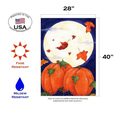 Toland Home Garden 28" x 40" Pumpkin Moon House Flag Image 1