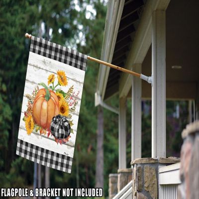 Toland Home Garden 28" x 40" Rustic Pumpkins House Flag Image 2