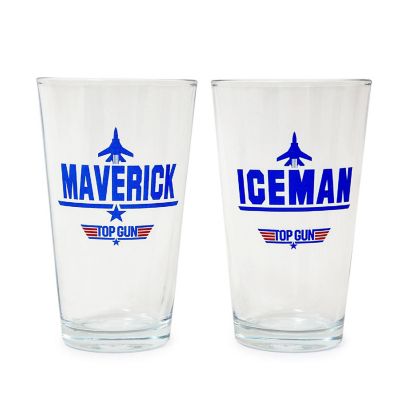 Top Gun Maverick and Iceman 20-Ounce Pint Glasses  Set of 2 Image 1
