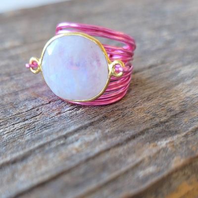 Torrey Ring Hot Pink Moonstone Image 2