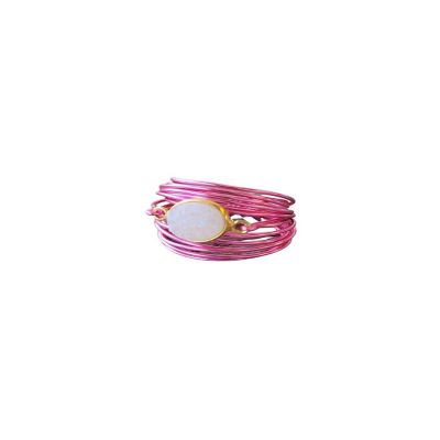 Torrey Ring Hot Pink White Druzy Image 1